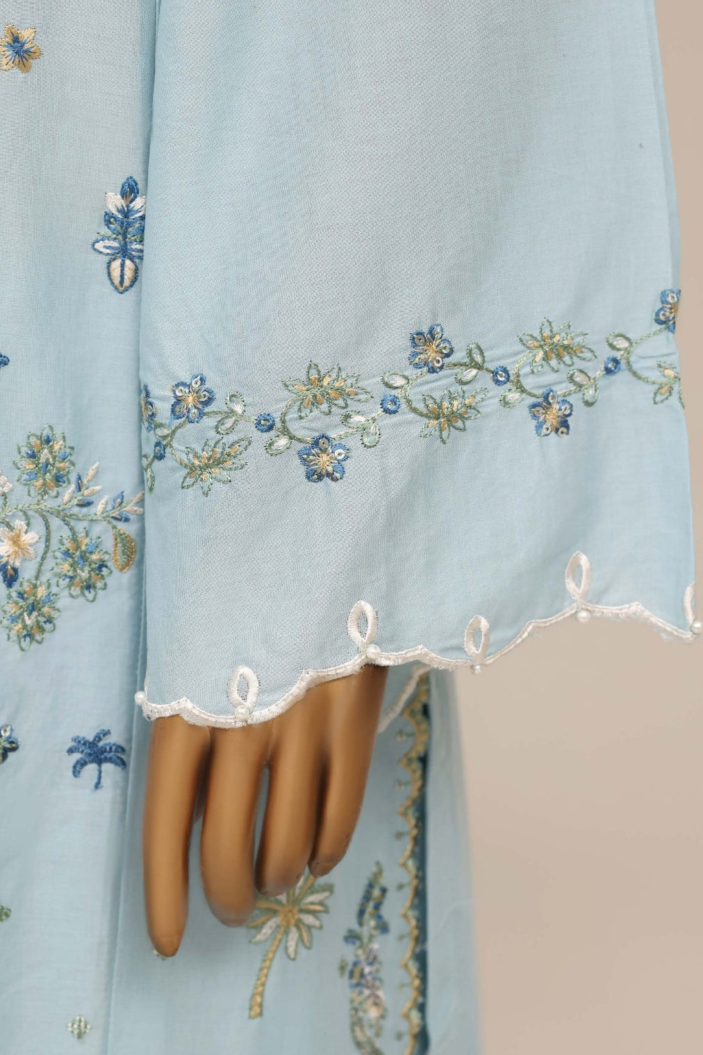 Powder Blue Embroidered Suit
