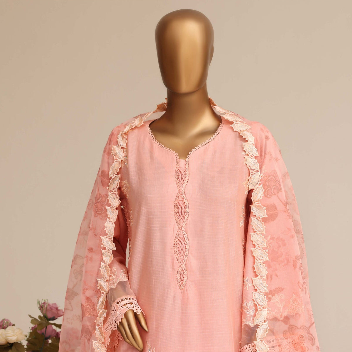 Blush Pink Embroidered Suit
