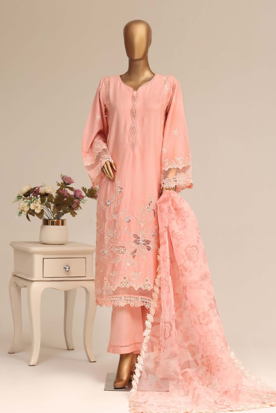 Blush Pink Embroidered Suit
