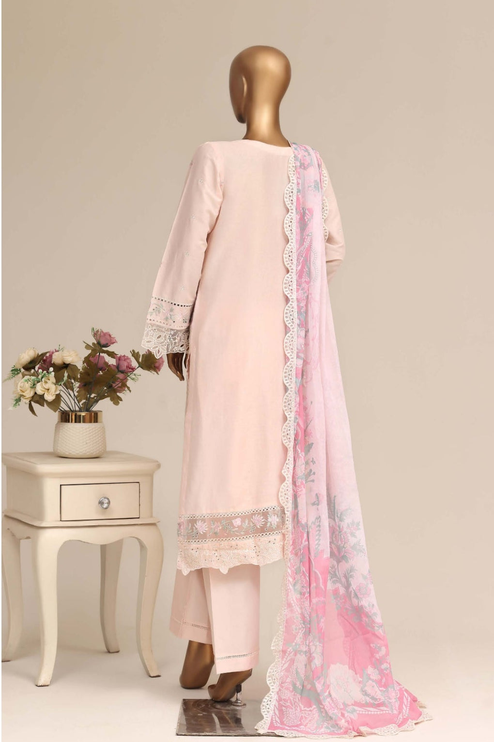 light Pink Embroidered Suit