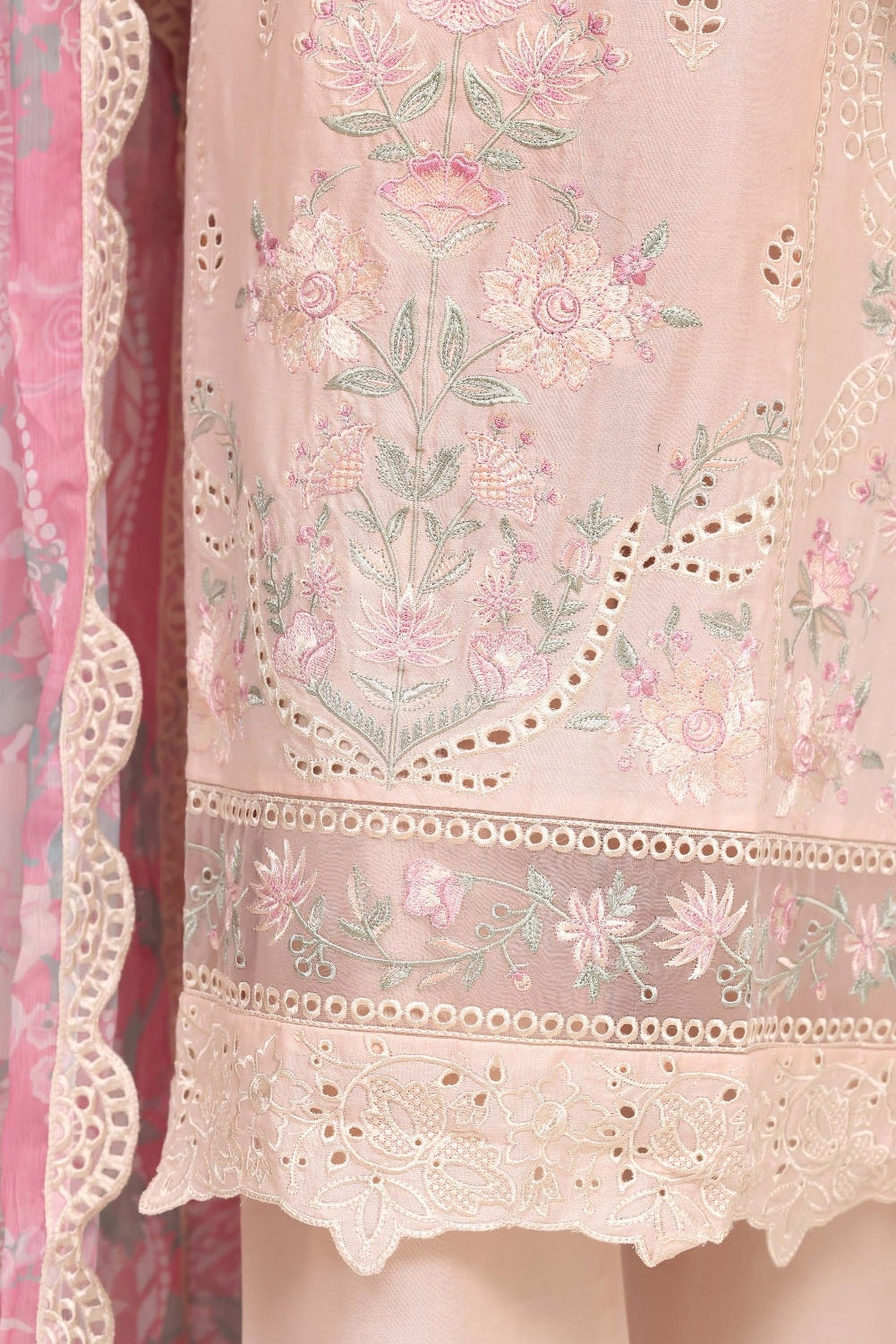 light Pink Embroidered Suit