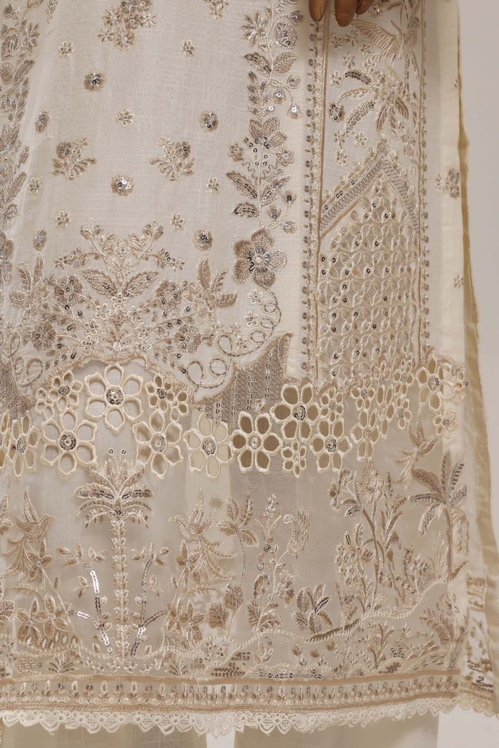 White Embroidered Festive Suit