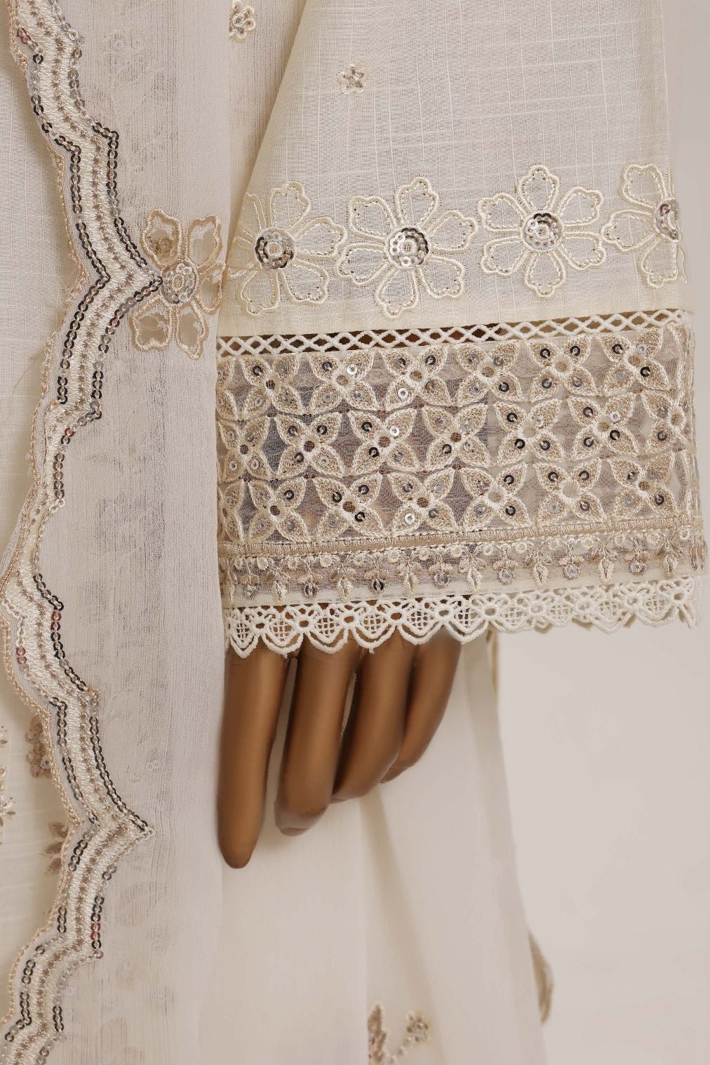 White Embroidered Festive Suit