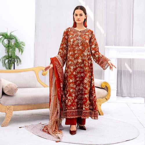 Cinnamon Blossom Lawn Suit - Sami Fabrics