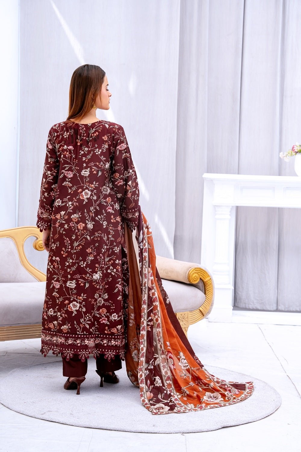 Crimson Garden Printed Lawn Suit - Sami Fabrics