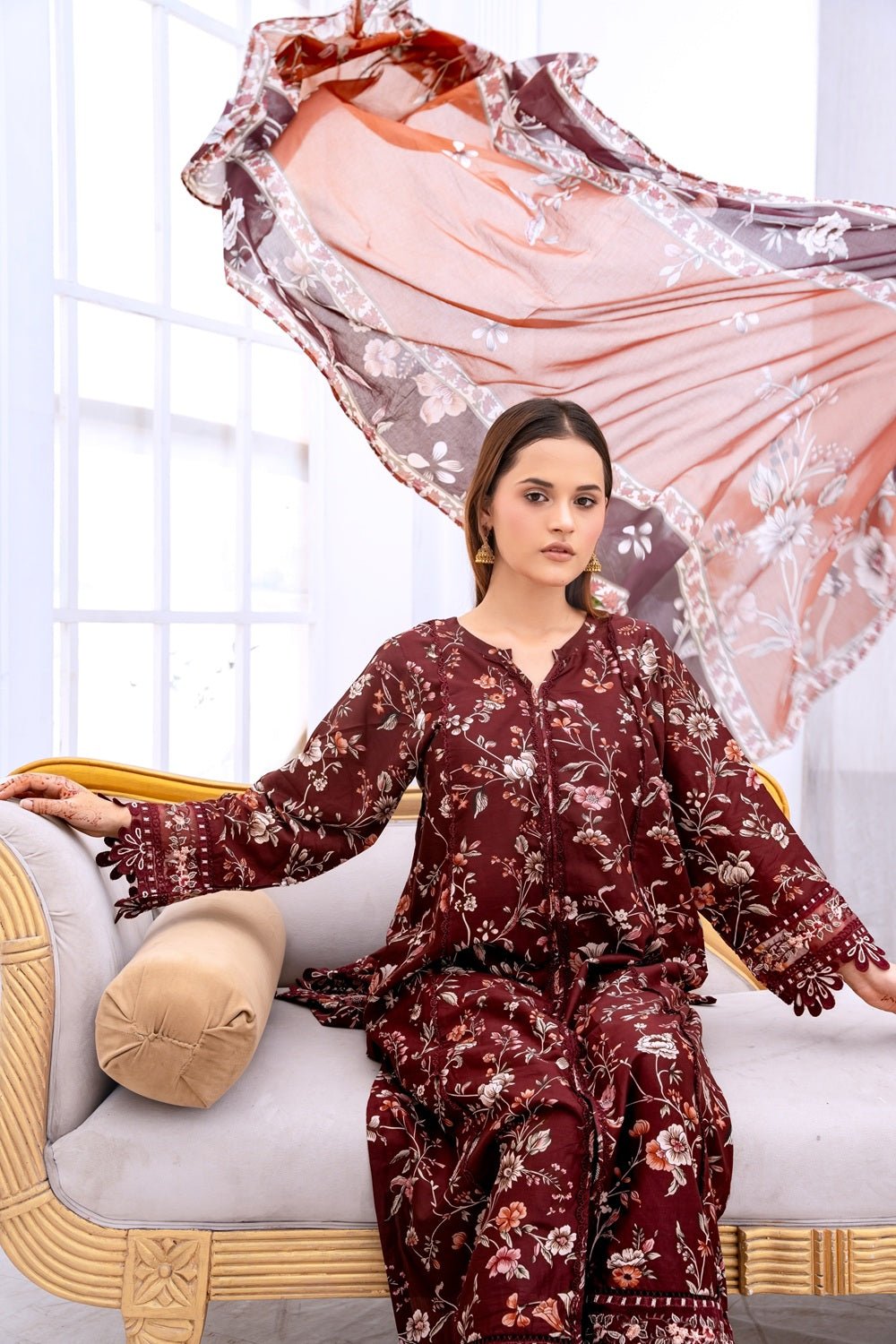 Crimson Garden Printed Lawn Suit - Sami Fabrics