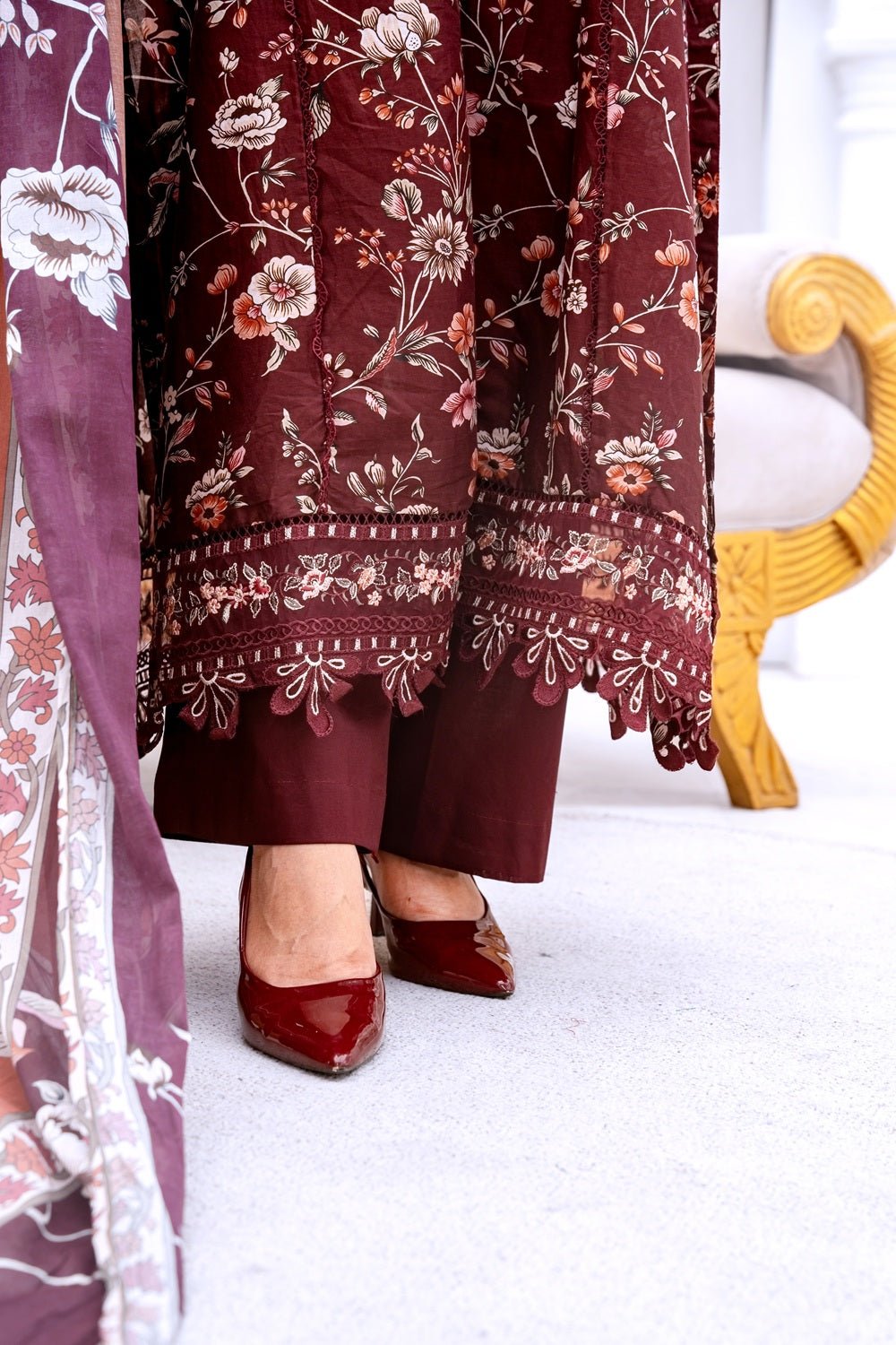 Crimson Garden Printed Lawn Suit - Sami Fabrics