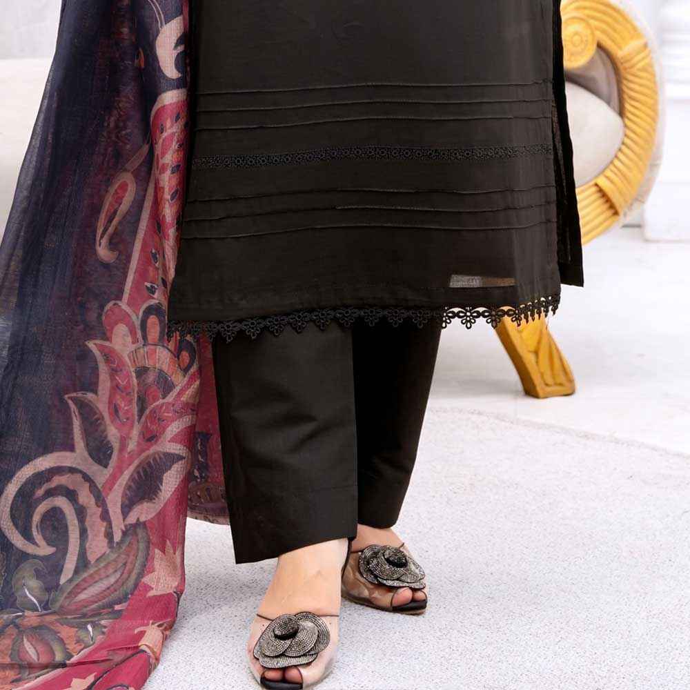 Elegant solid black design - Sami Fabrics