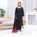 Elegant solid black design - Sami Fabrics