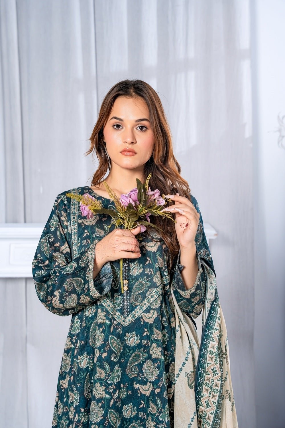 Emerald Garden Printed Ensemble - Sami Fabrics