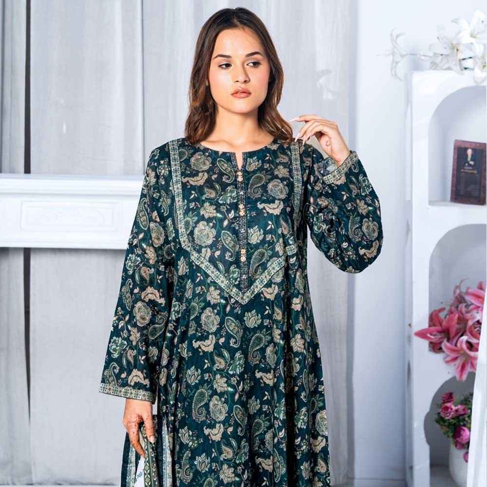 Emerald Garden Printed Ensemble - Sami Fabrics