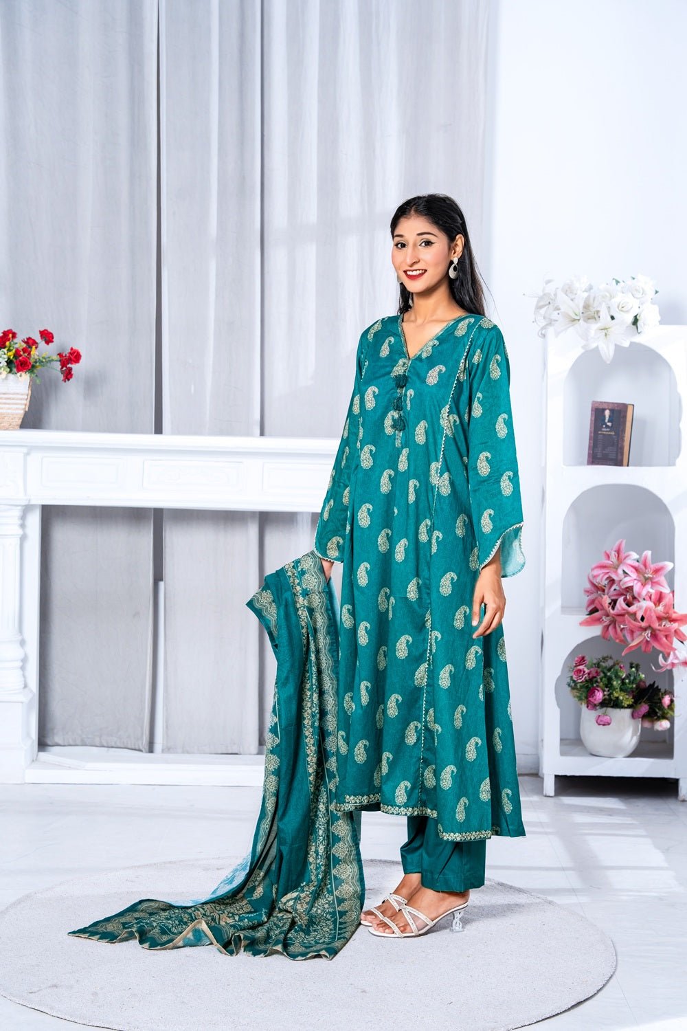 Emerald Paisley Grace Suit - Sami Fabrics