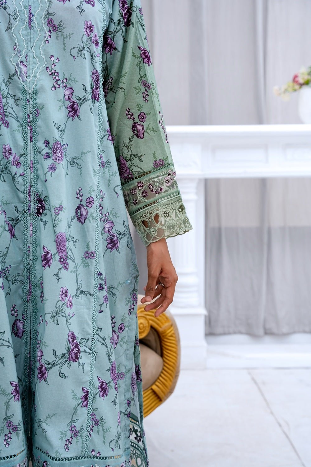 Green Blossom Women's Suit - Sami Fabrics