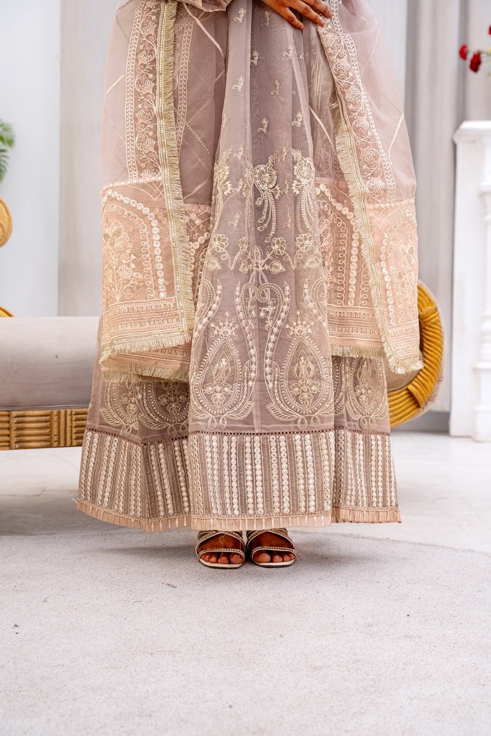Mauve Majesty Embroidered Ensemble - Sami Fabrics