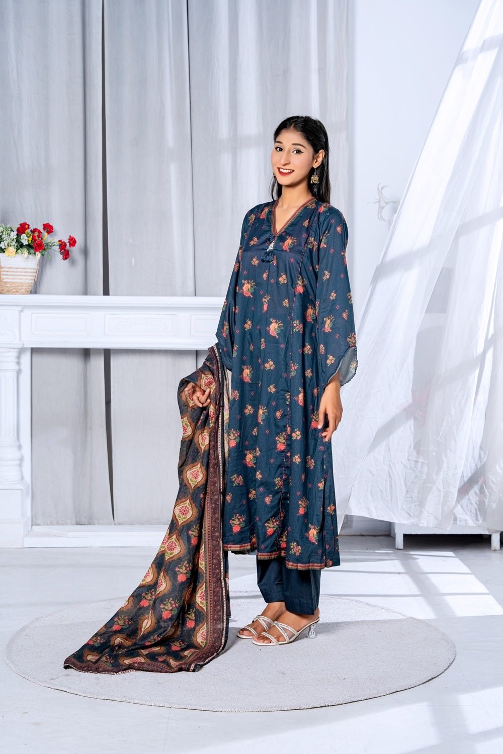 Midnight Bloom Printed Set - Sami Fabrics