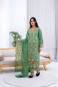 Mint Emerald Luxury Ensemble - Sami Fabrics