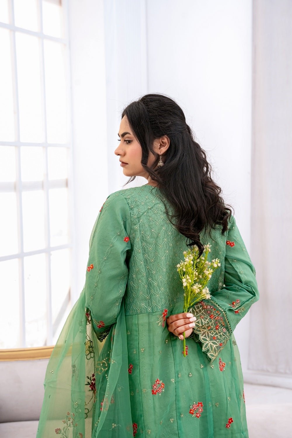 Mint Emerald Luxury Ensemble - Sami Fabrics