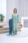 Mint Serenity Floral 3-Piece Lawn Suit - Sami Fabrics