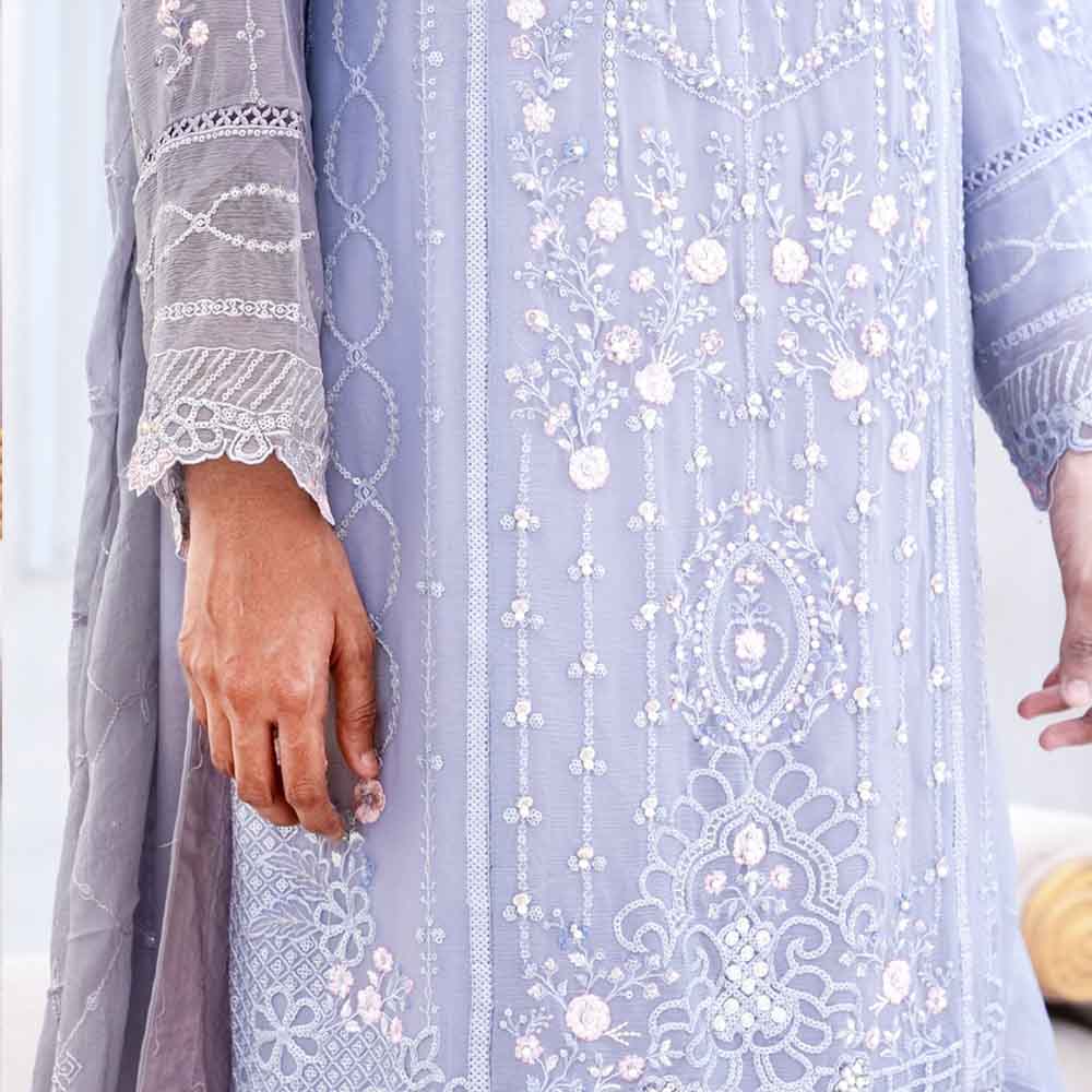Pearl Blossom Embroidered Outfit - Sami Fabrics