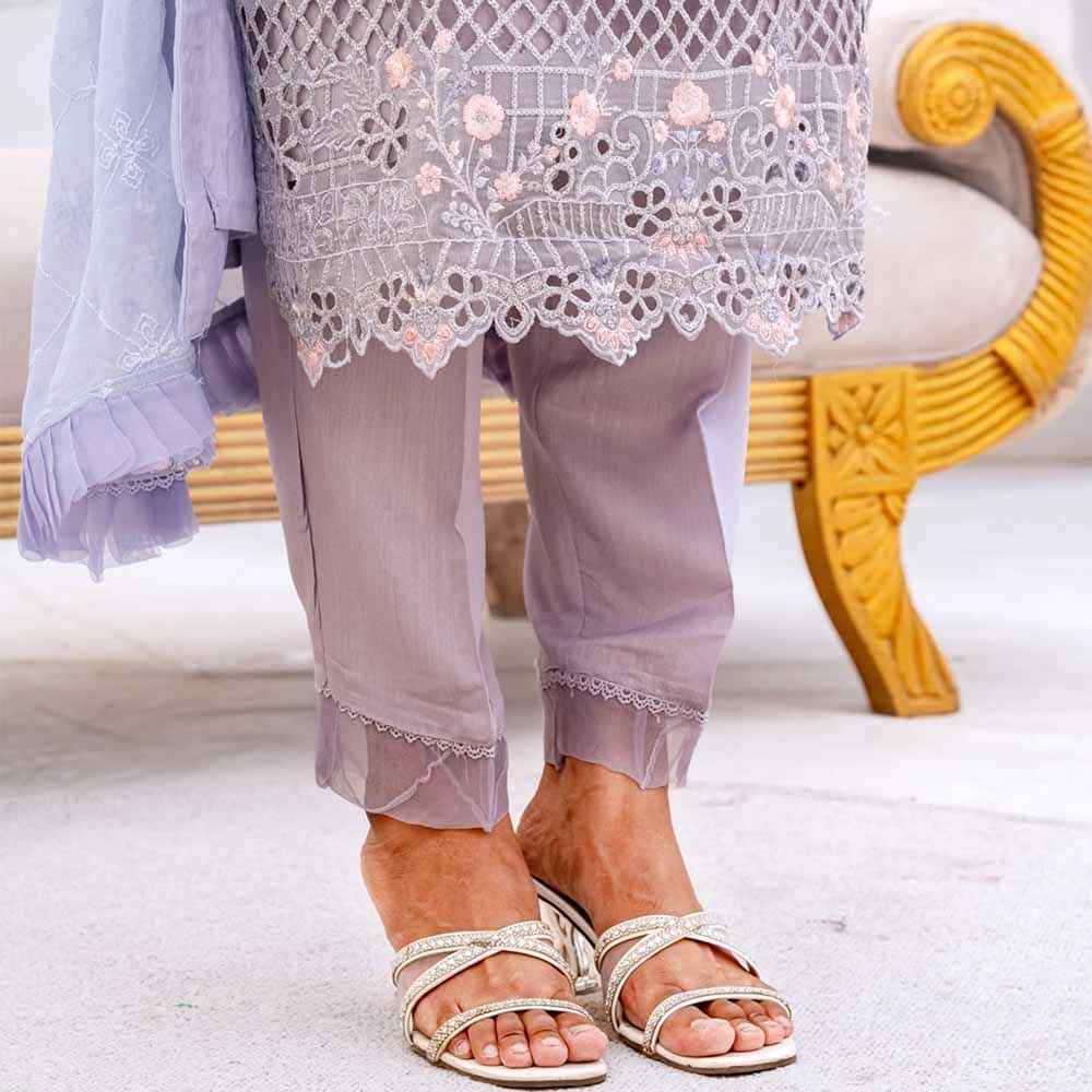 Pearl Blossom Embroidered Outfit - Sami Fabrics