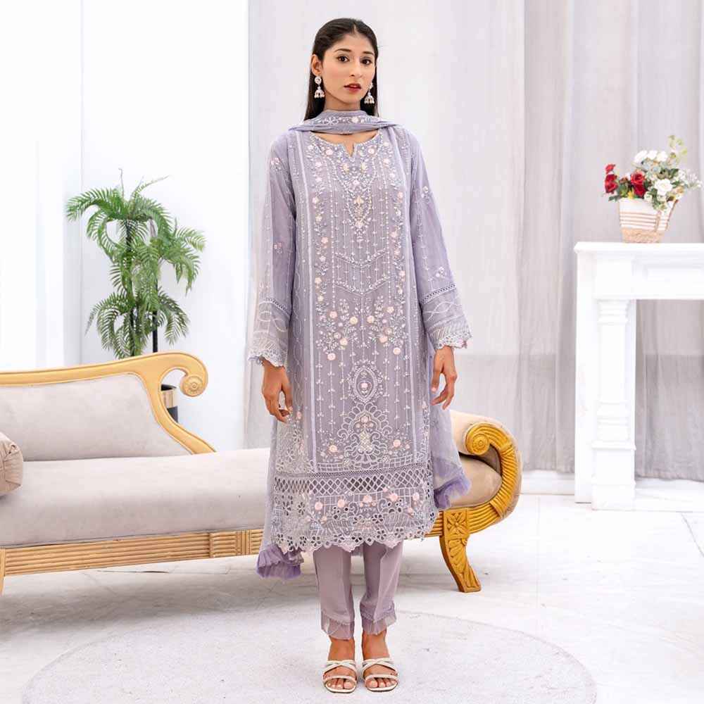 Pearl Blossom Embroidered Outfit - Sami Fabrics