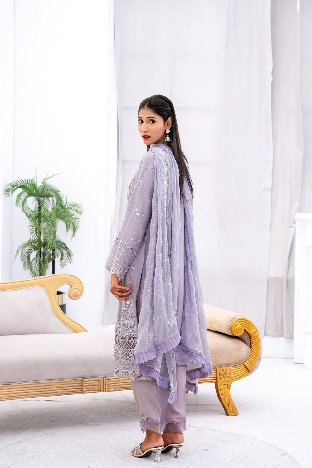 Pearl Blossom Embroidered Outfit - Sami Fabrics