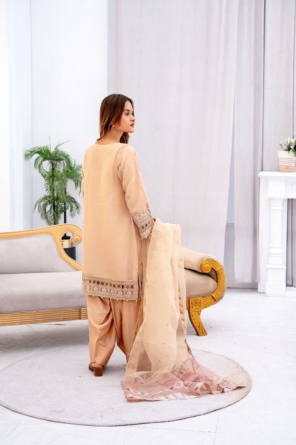 Pearl Champagne Couture Suit - Sami Fabrics