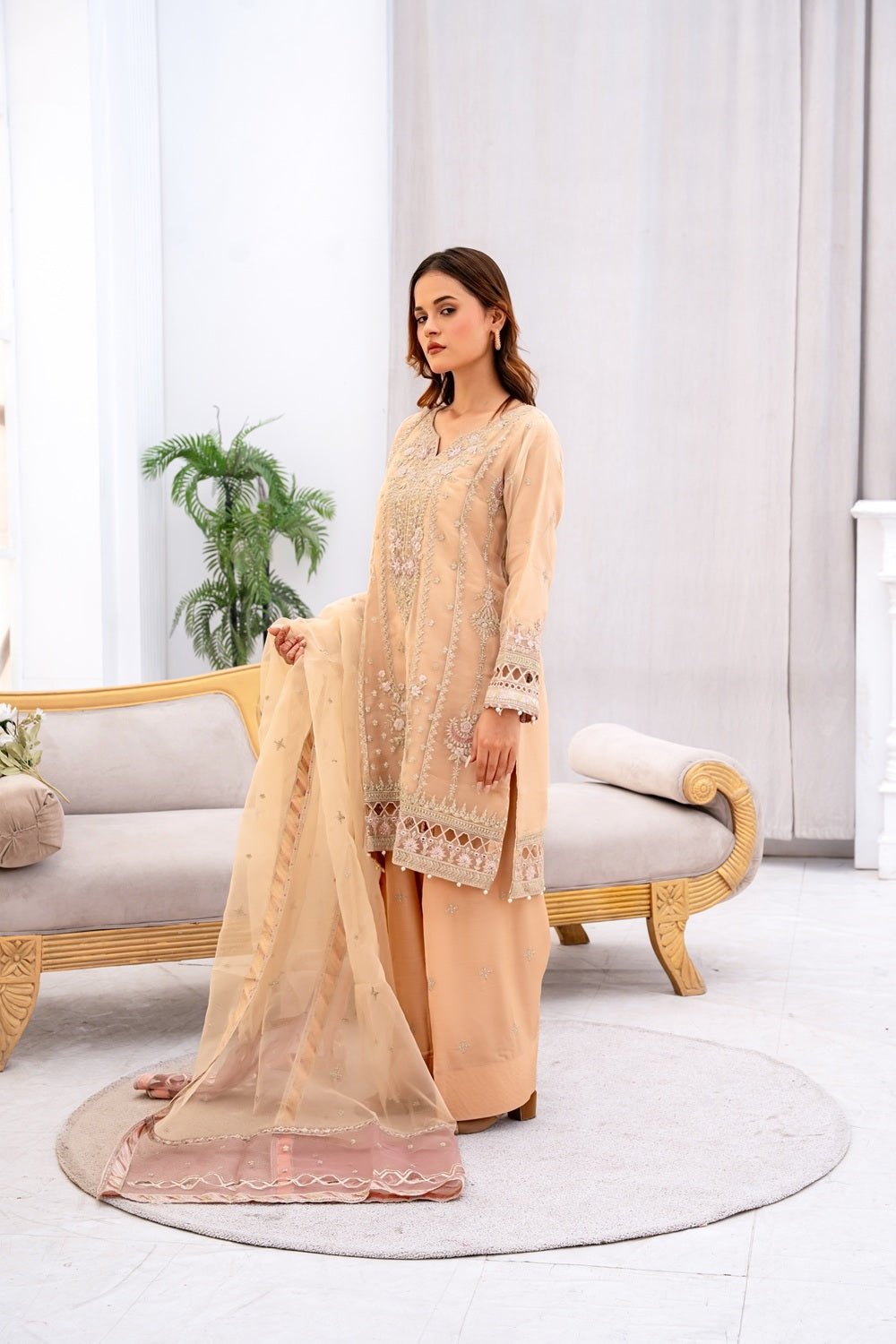 Pearl Champagne Couture Suit - Sami Fabrics