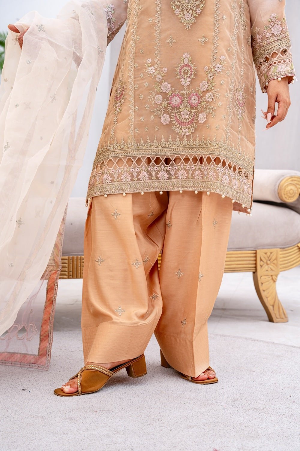 Pearl Champagne Couture Suit - Sami Fabrics