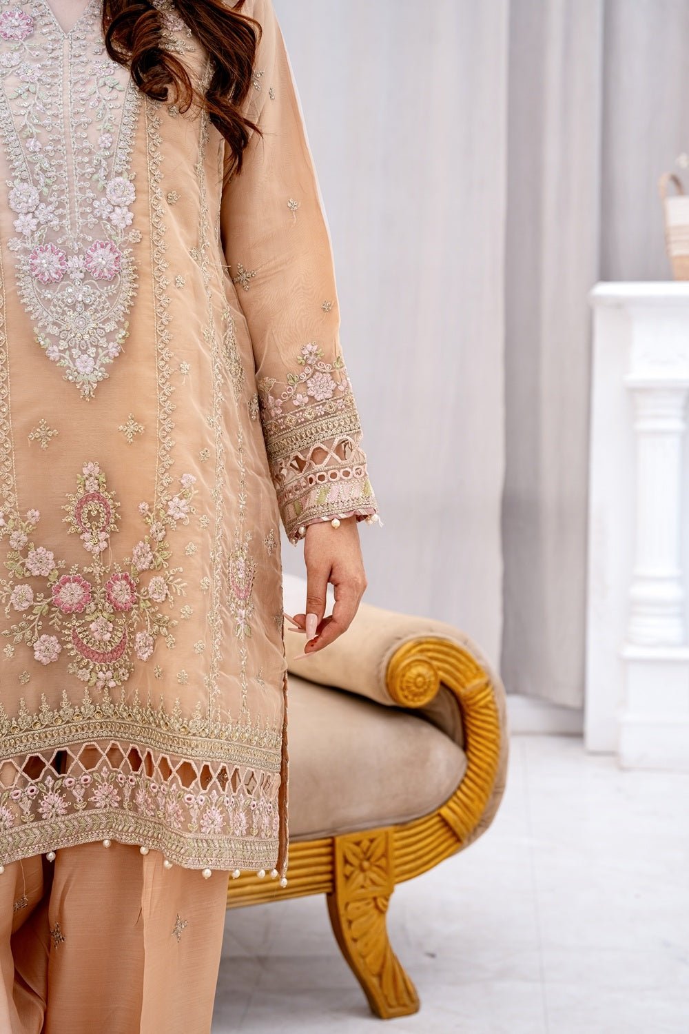 Pearl Champagne Couture Suit - Sami Fabrics