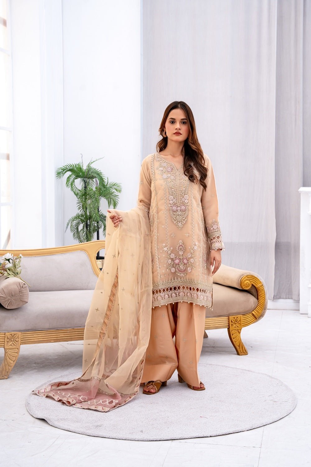 Pearl Champagne Couture Suit - Sami Fabrics