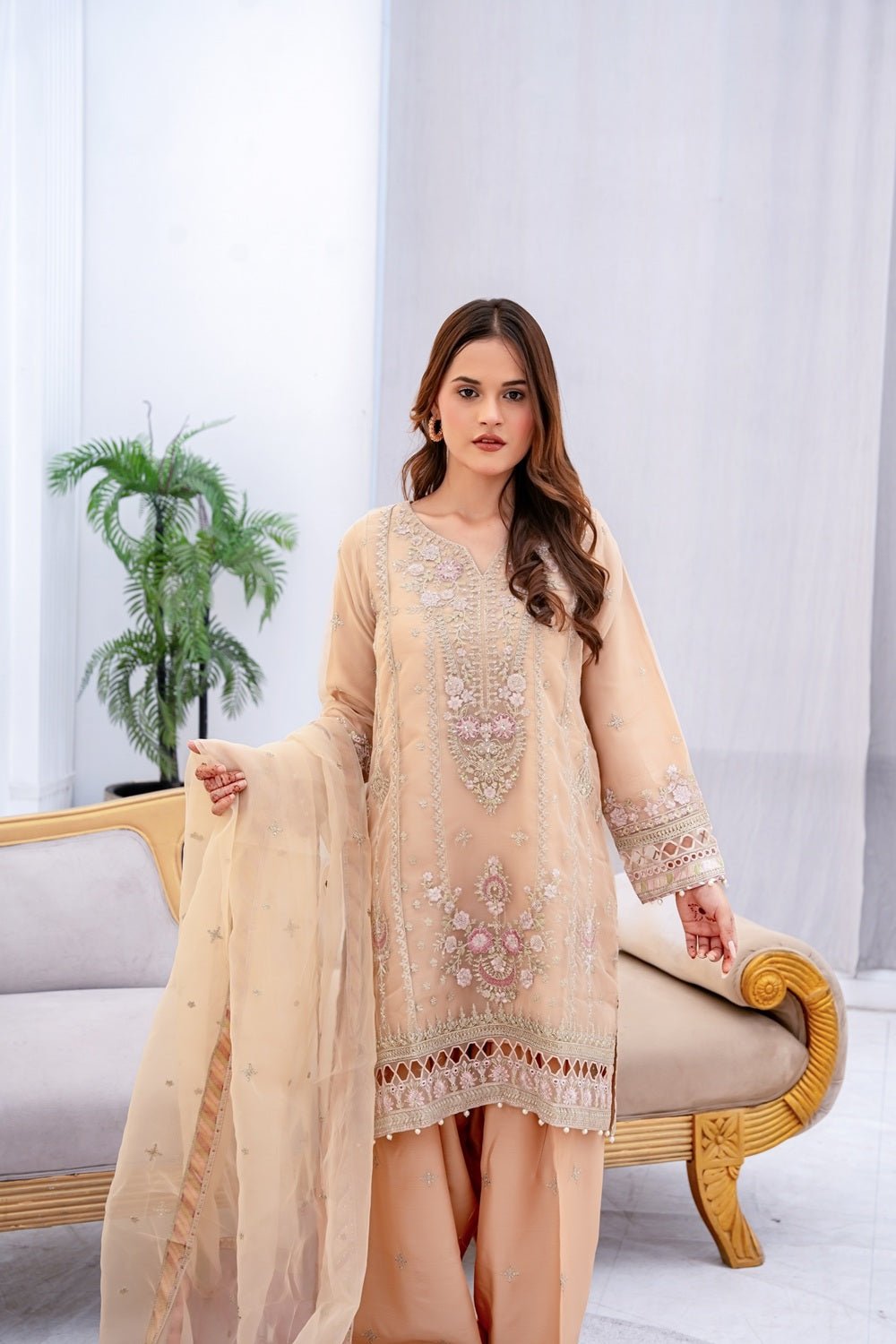 Pearl Champagne Couture Suit - Sami Fabrics