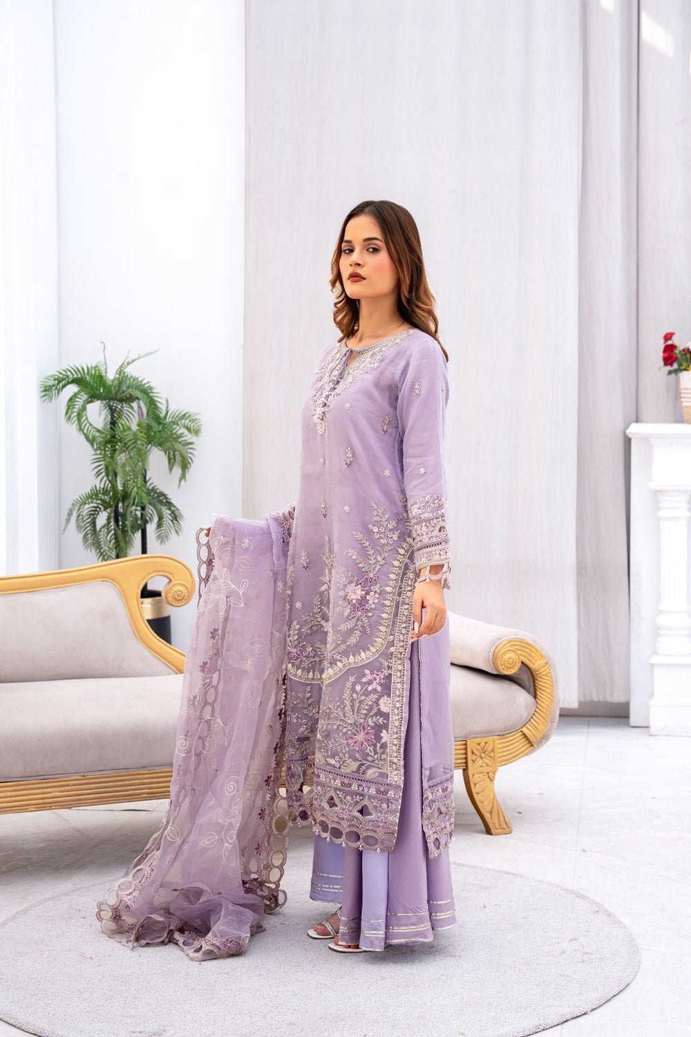 Royal Lilac Festive Suit - Sami Fabrics