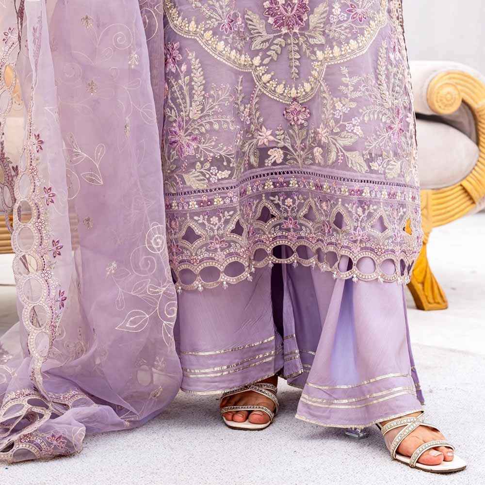 Royal Lilac Festive Suit - Sami Fabrics