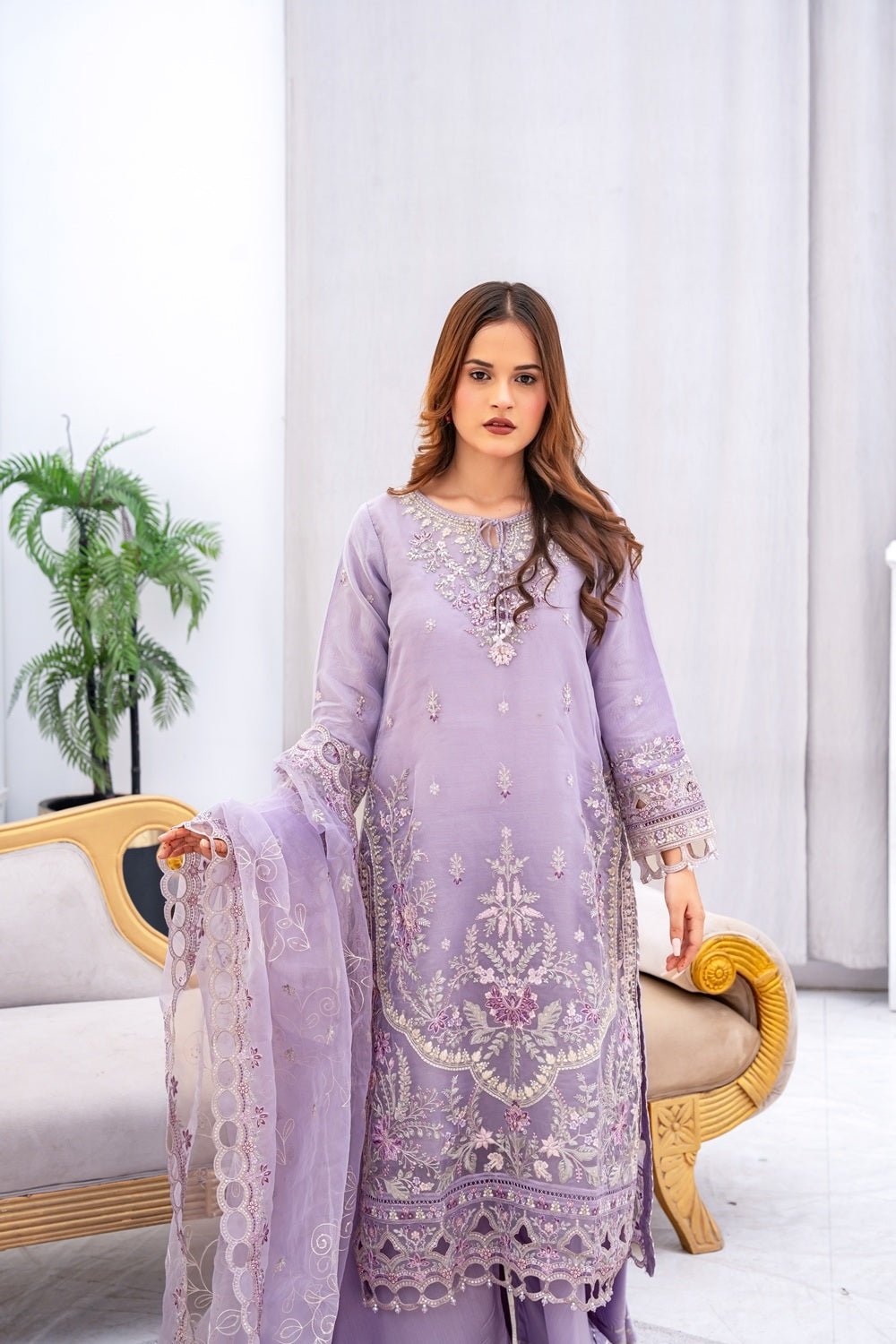 Royal Lilac Festive Suit - Sami Fabrics