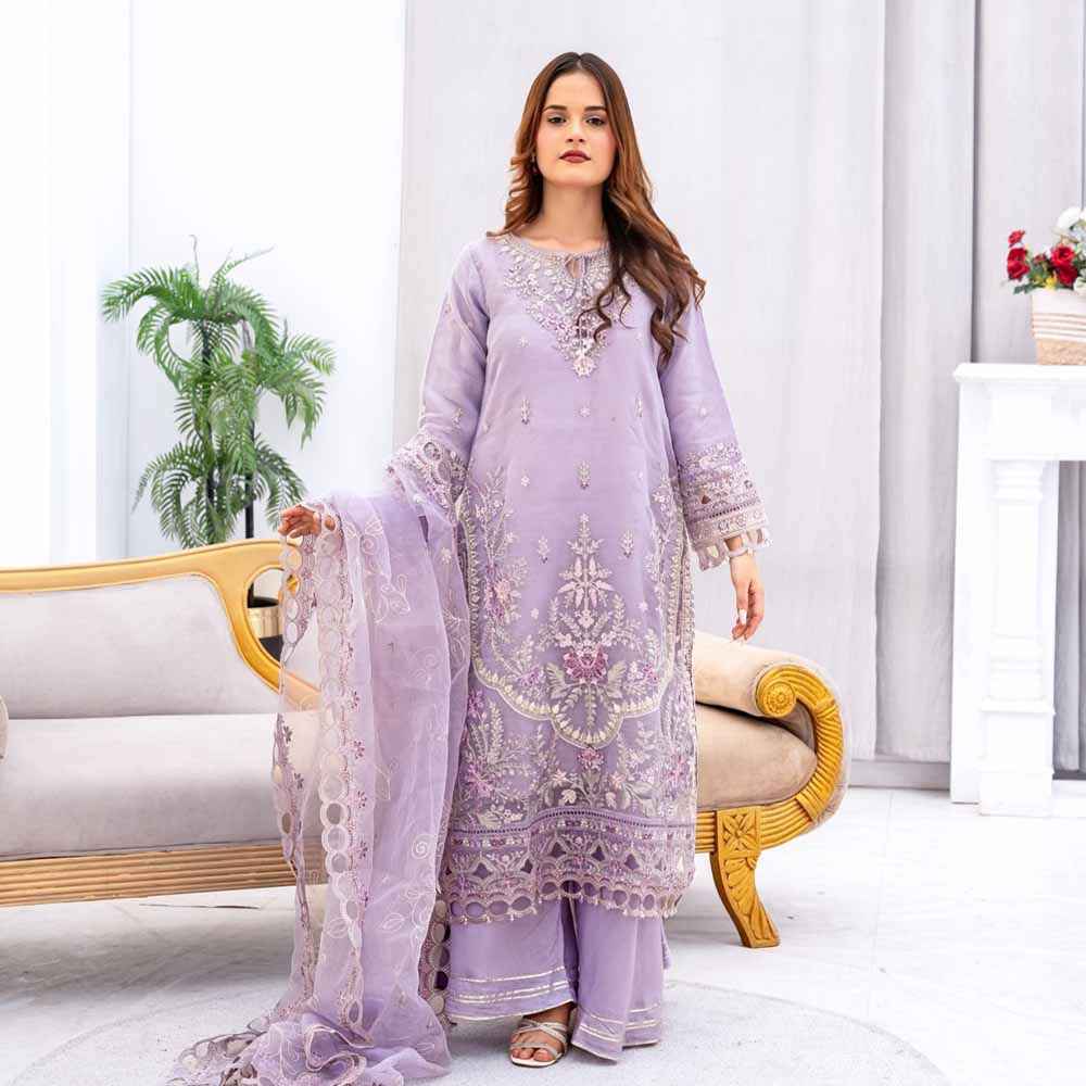 Royal Lilac Festive Suit - Sami Fabrics