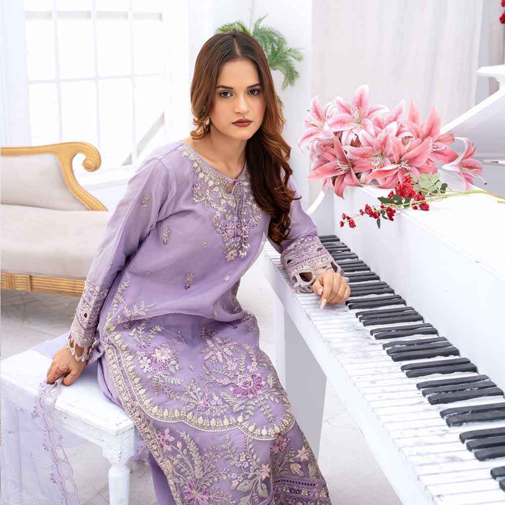 Royal Lilac Festive Suit - Sami Fabrics