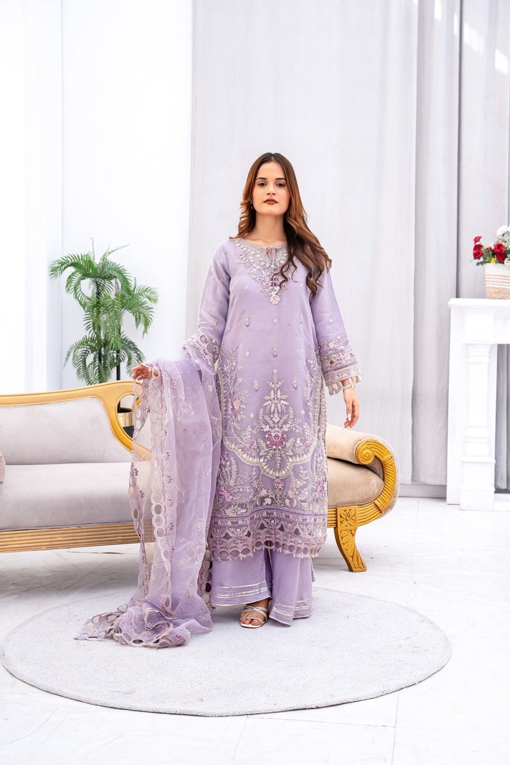 Royal Lilac Festive Suit - Sami Fabrics