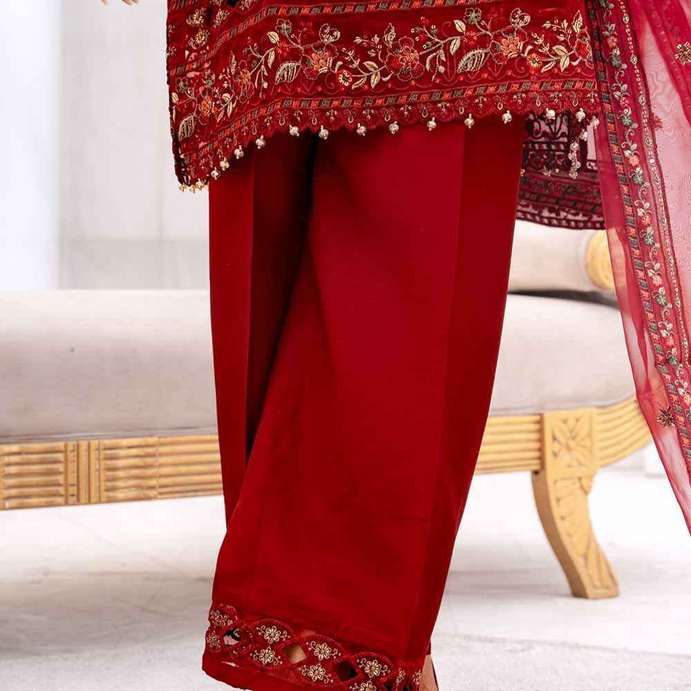 Royal Ruby Festive Ensemble - Sami Fabrics