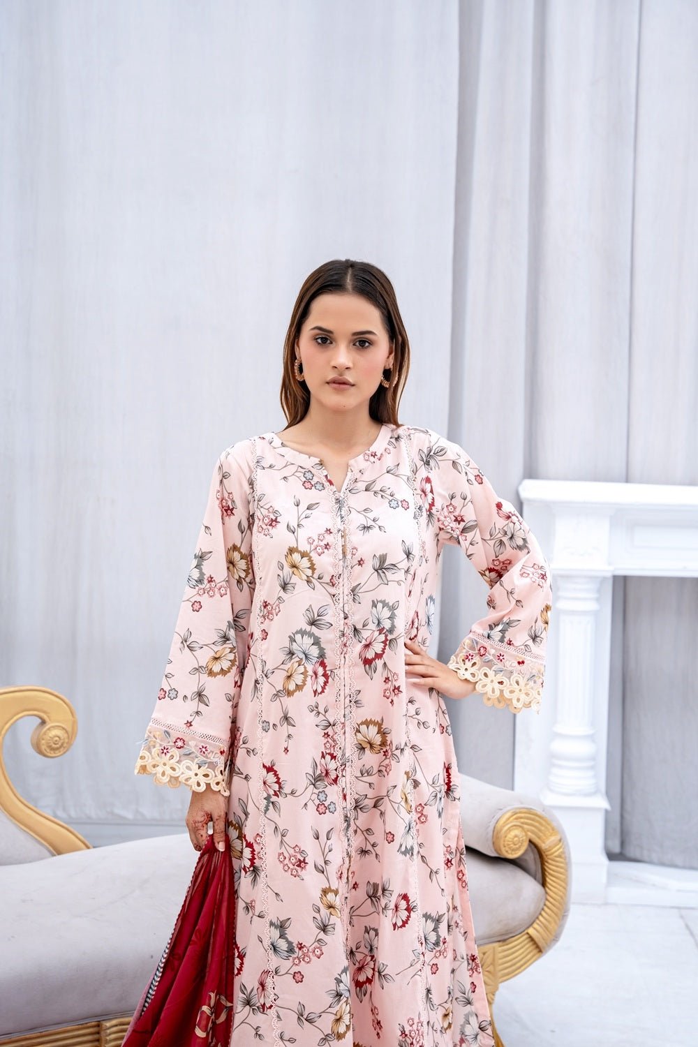 Spring Blossom Lawn Suit - Sami Fabrics