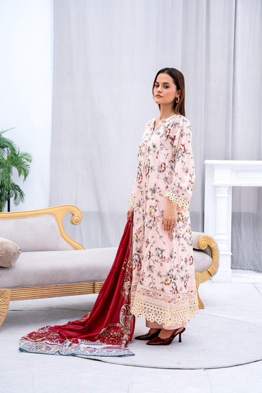 Spring Blossom Lawn Suit - Sami Fabrics