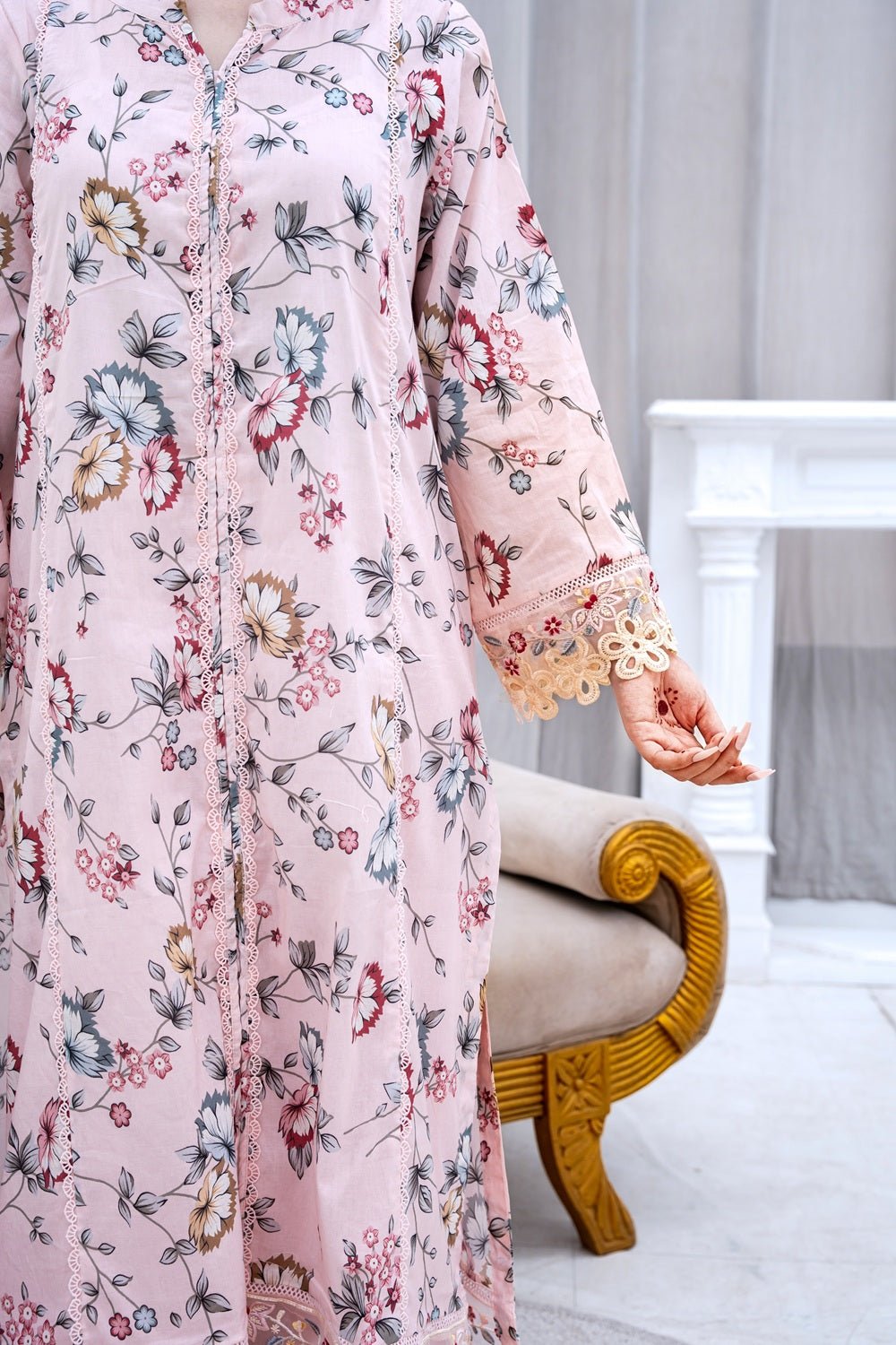 Spring Blossom Lawn Suit - Sami Fabrics