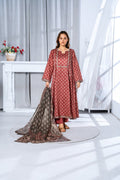 Vintage Rust Printed Lawn Suit - Sami Fabrics