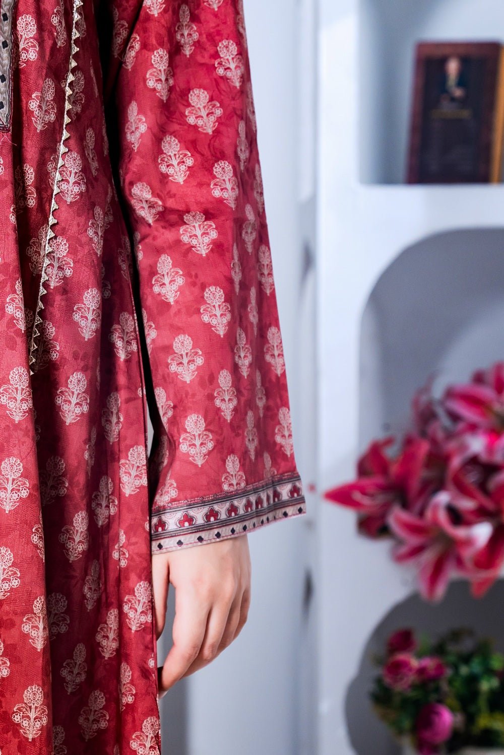 Vintage Rust Printed Lawn Suit - Sami Fabrics